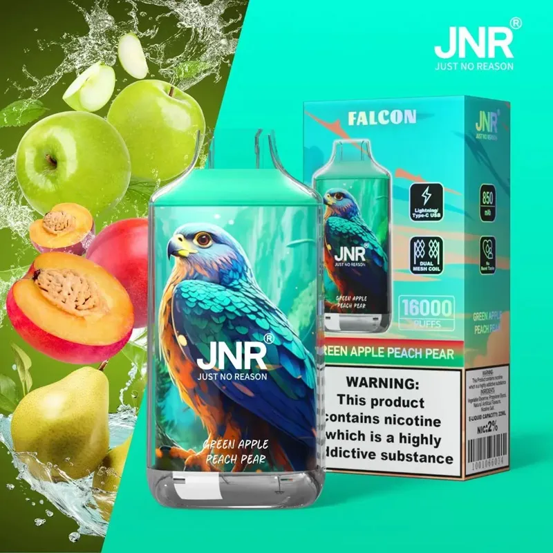 JNR Falcon 16000 saveur Green Apple Peach Pear